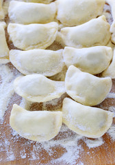 Raw dumplings polish dish
