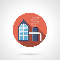 Obraz premium Petrochemical plant red round vector icon