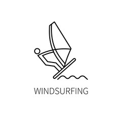 Windsurfing logo thin line. Vector illustration
