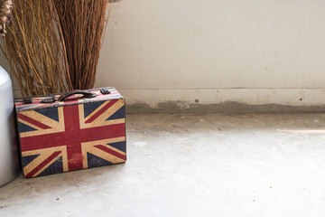 The britain style baggage on the ground