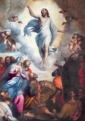 Papier Peint photo Monument historique BRESCIA, ITALIE - 22 MAI 2016 : La peinture Ascension du Seigneur à l& 39 église Chiesa di Santa Maria del Carmine par Bernardino Gandino (1587 - 1651).