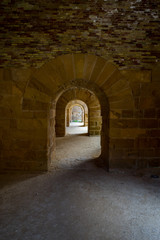 Fototapeta premium Inside view Maniace Castle fortification in Siracusa, Sicily, It