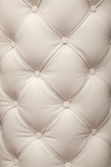 White Leather Upholstery Background or Texture