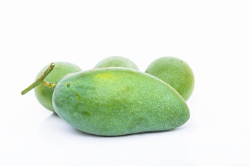 Group of mango on white background