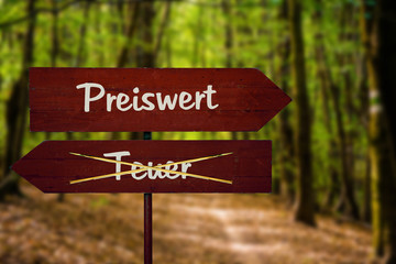 Schild 104 - Preiswert
