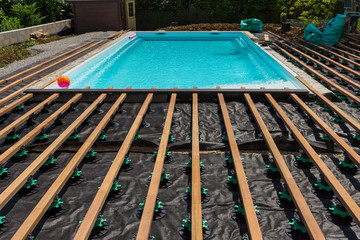 chantier terrasse piscine