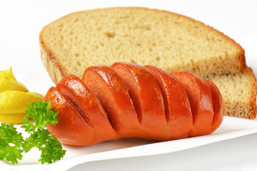 roasted sausage, mustard and bread
