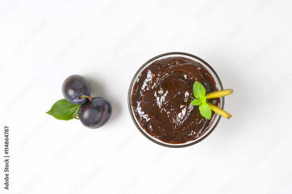 Wall mural bowl of plum jam