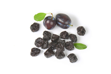 fresh and dried plums