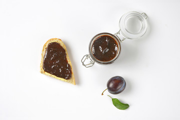 plum spread and baguette