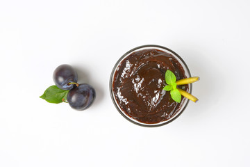 bowl of plum jam