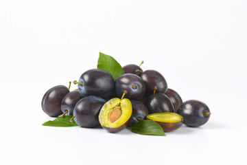 Fresh ripe plums