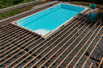 chantier terrasse piscine
