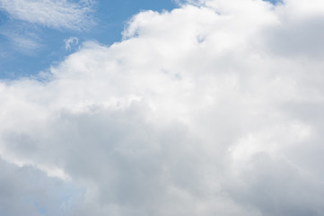 Blue summer sky with white clouds, natural background.