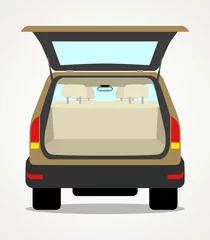 Fotobehang Simple cartoon of an empty car baggage © simple cartoon