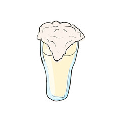 Glass of beer icon in cartoon style isolated on white background. Dishes and drink symbol
