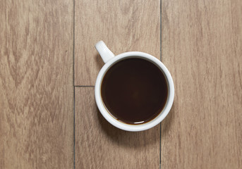 Coffee cup top view