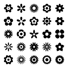 Flowers isolated on white background. Set of colorful floral icons. Flowers in flat design style. Simple flower symbols in trendy colors. Vector illustration in EPS8 format.