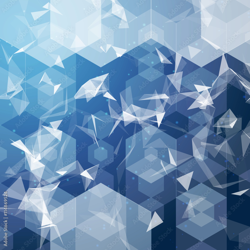 Wall mural vector business hexagonal background. business technology background