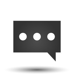 Fototapeta premium Chat icon. Simple flat logo of chat isolated on white background. Vector illustration.