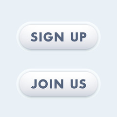sign up, join us buttons for websites, vector illustration