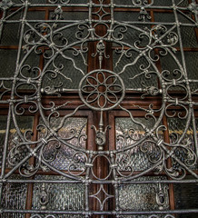 Schmiedeeisernes Fenster am Stift Klosterneuburg in Wien, Vienna, 