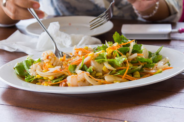 delicious spicy seafood salad
