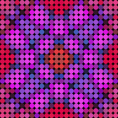 Kaleidoscopic low poly circle style vector mosaic background