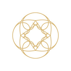 Gold mandala or geometrical element for decoration