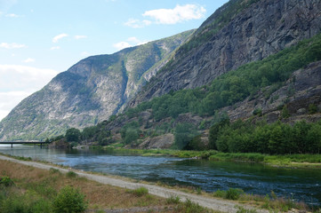Fototapeta na wymiar Laerdal, river, Norway