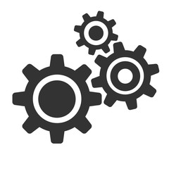 Gears flat icon. Gears logo. Mechanic gear. Gear symbols.