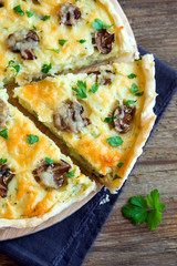 quiche pie with mushrooms