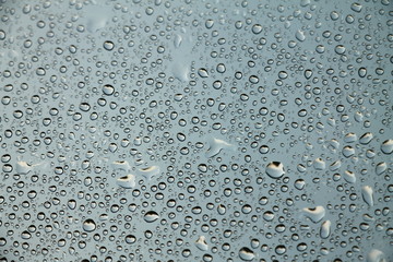 Rain drops on window , rainy day