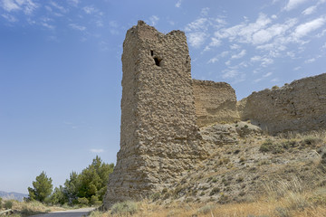 Restos del antiguo castillo &aacute;rabe de Ayud en el municipio de Calatayud provincia de Zaragoza