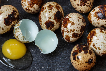 Fresh organic quail eggs