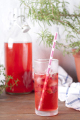 home made cranberry and rosemary lemonade