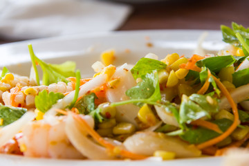 delicious spicy seafood salad