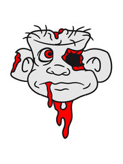 head, face, zombie disgusting horror halloween comic cartoon funny undead blood