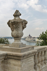 Fototapeta na wymiar Budapest view with Parliament Building from Royal Palace