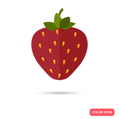 Strawberry color flat icon