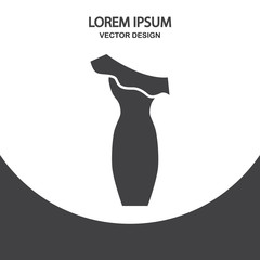 Evening dress icon on the background