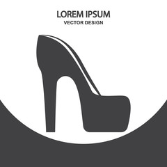 Woman shoes icon on the background