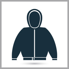 Warm jacket icon on the background