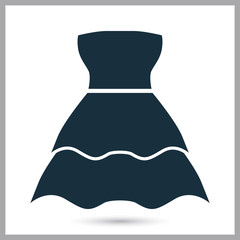 Woman sundress icon on the background