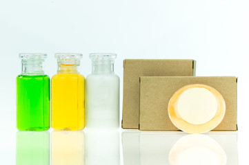 Tubes of bathroom amenity contains