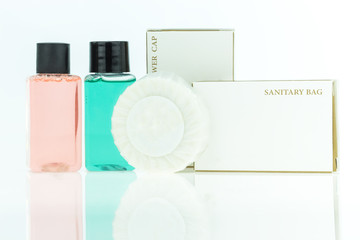 Tubes of bathroom amenity contains