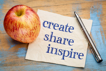 create, share inspire motivational words