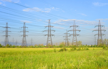 Power line in the countryside.