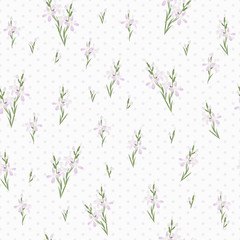 Seamless pattern with flowers Matthiola or evening primrose. 