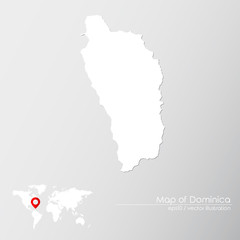 Vector map of Dominica with world map infographic style.

